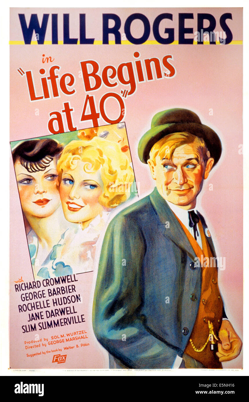 Leben beginnt bei 40, Will Rogers, 1935, TM und Copyright © Fox Film Corp. Alle Rechte vorbehalten / Courtesy: Everett Collection. Stockfoto