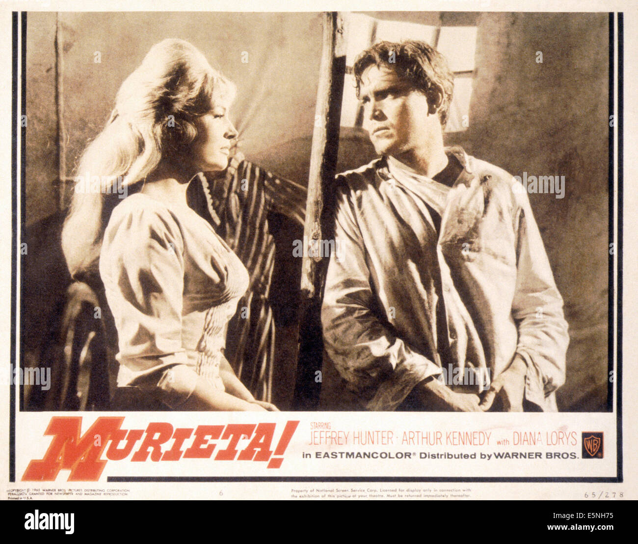 MURIETA, US Lobbycard, von links: Diana Lorys, Jeffrey Hunter als Joaquin Murieta, 1965 Stockfoto