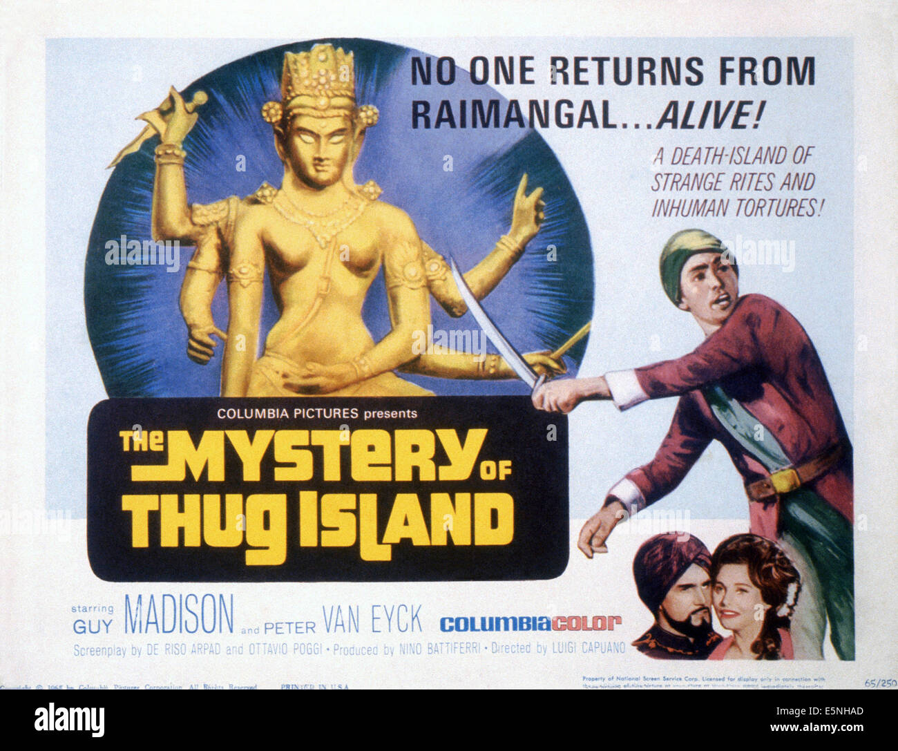 Das Geheimnis von THUG ISLAND (aka entführt TO MYSTERY ISLAND aka ich MISTERI DELLA GIUNGLA NERA), US-Poster, unten rechts: Guy Stockfoto