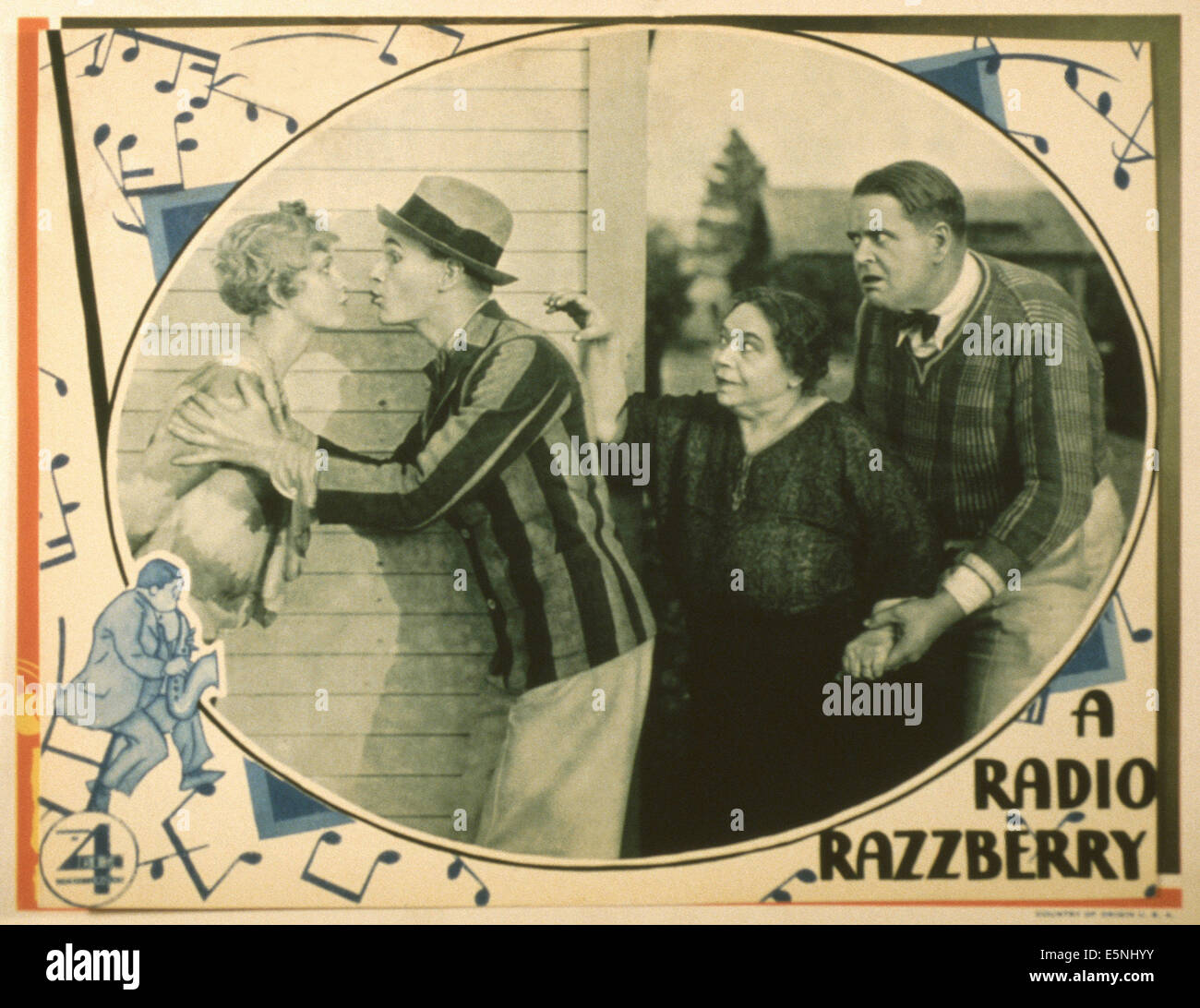 Ein RADIO RAZZBERRY, US Lobbycard, Bud Jamison (rechts), ca. 1920er Stockfoto