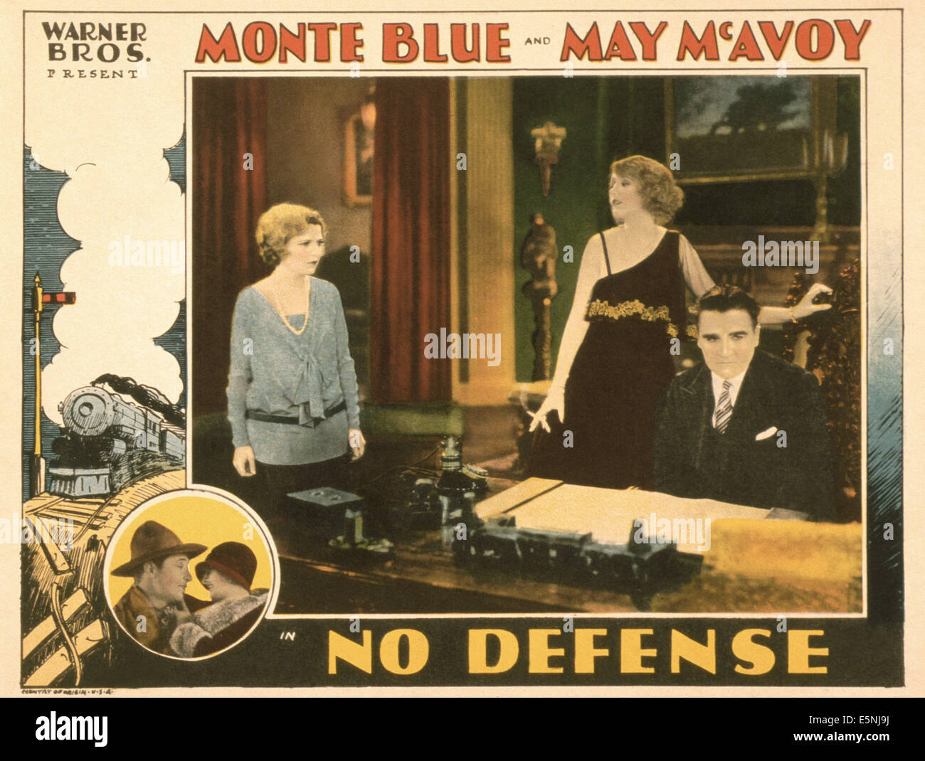 KEINE Verteidigung, US Lobbycard, unten von links: Monte Blue, kann McAvoy, oben von links: kann McAvoy, Kathryn Carver, William Desmond Stockfoto
