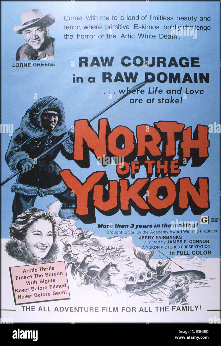 Norden von THE YUKON, US-Plakat, Lorne Greene, ca. 1960er Jahre Stockfoto