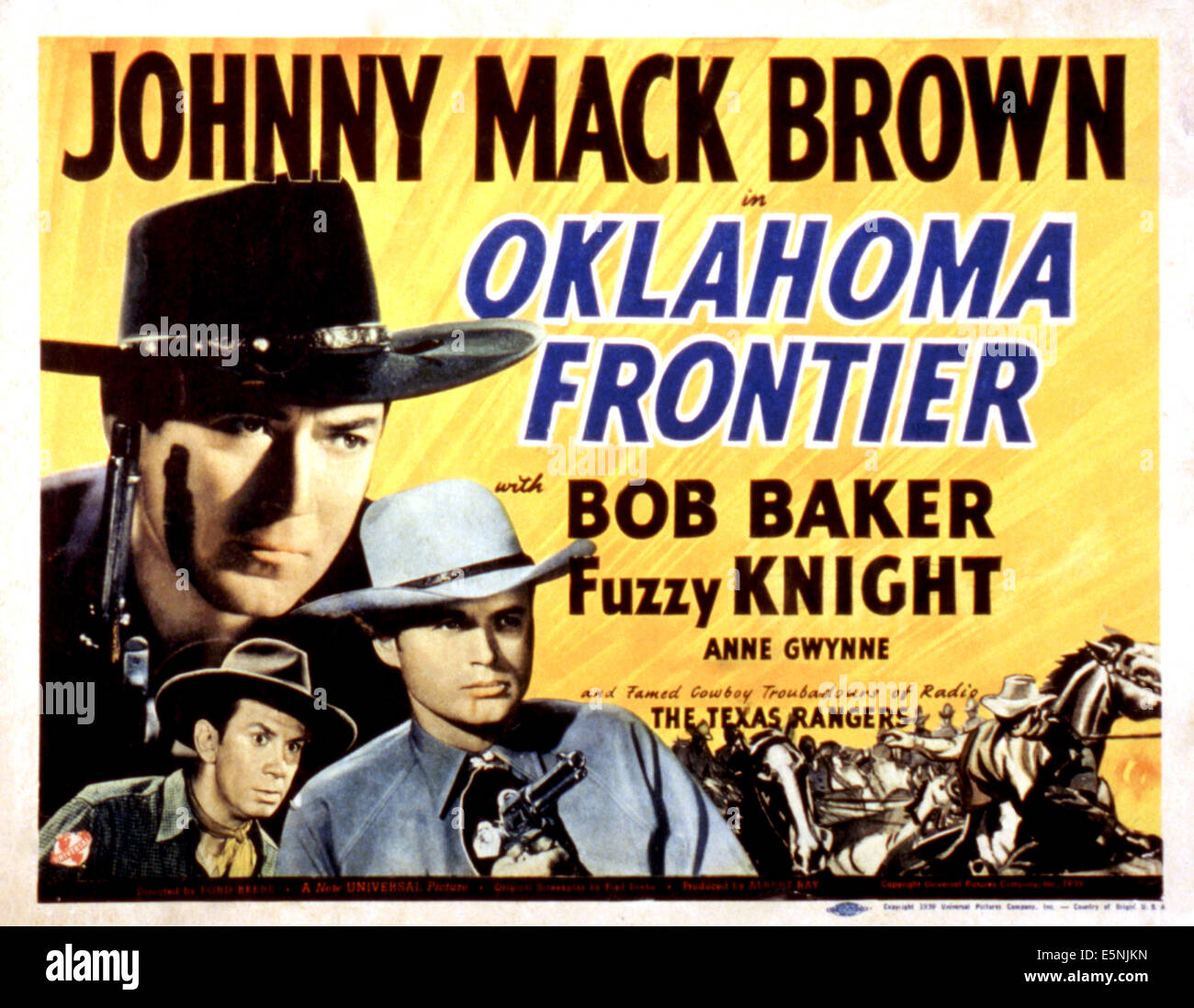 Johnny Mack Brown, Bob Baker, OKLAHOMA FRONTIER, Fuzzy Knight, 1939 Stockfoto