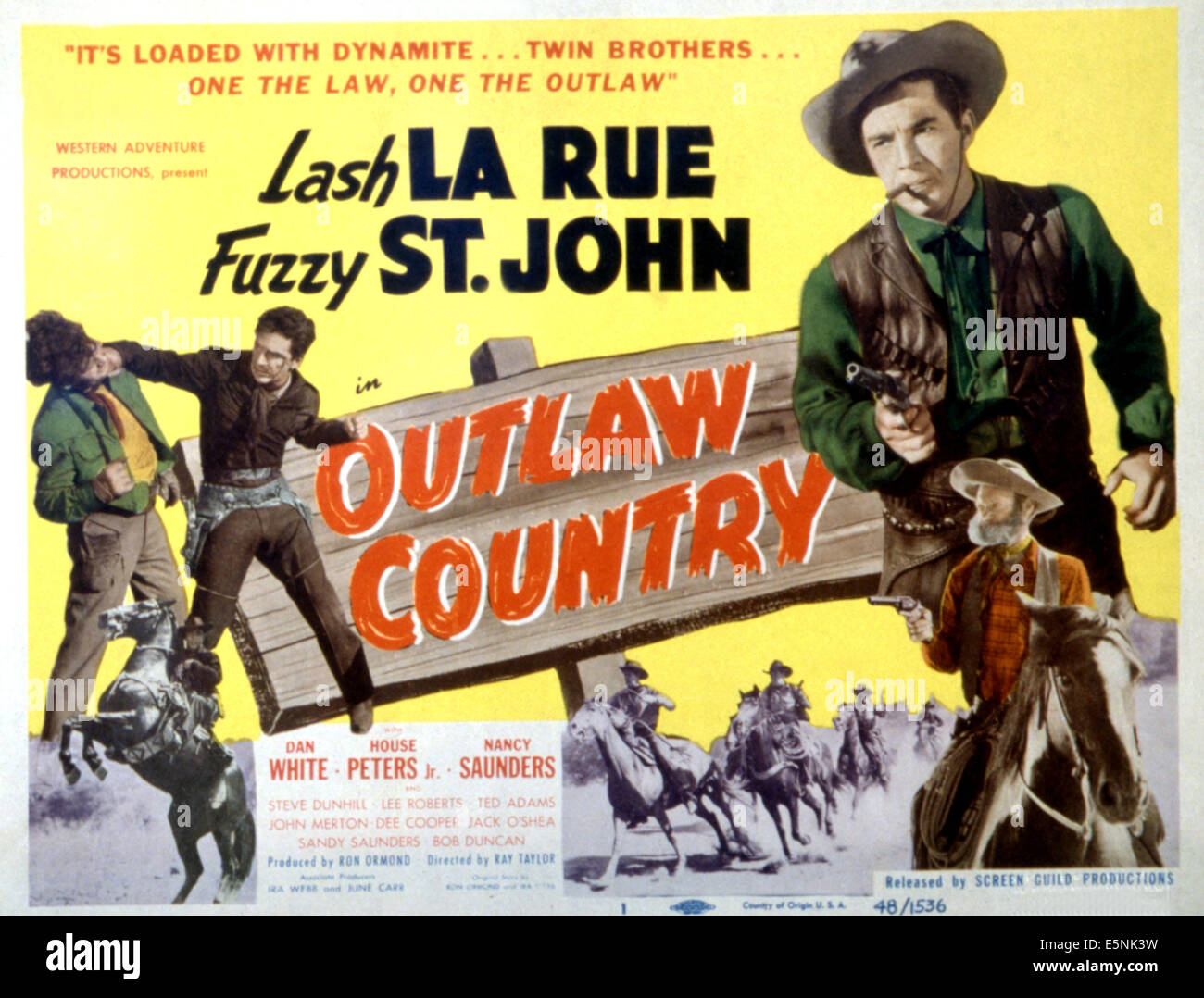 OUTLAW COUNTRY, Lash La Rue, 1949 Stockfoto