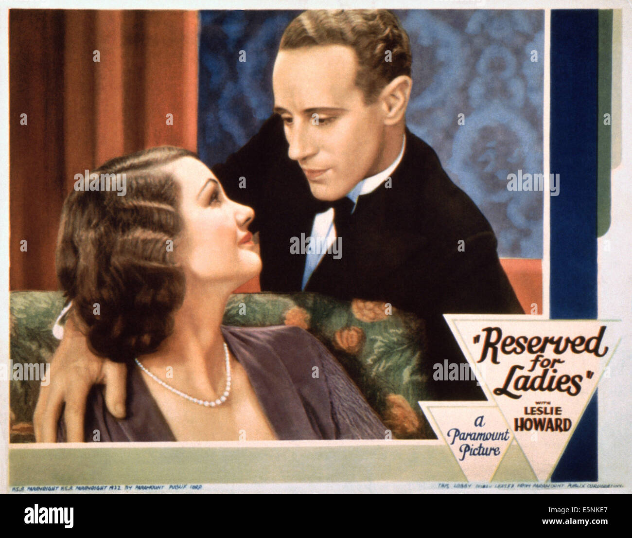 RESERVIERT für Damen, (aka SERVICE für Damen), US-Lobbycard, von links: Elizabeth Allen, Leslie Howard, 1932 Stockfoto