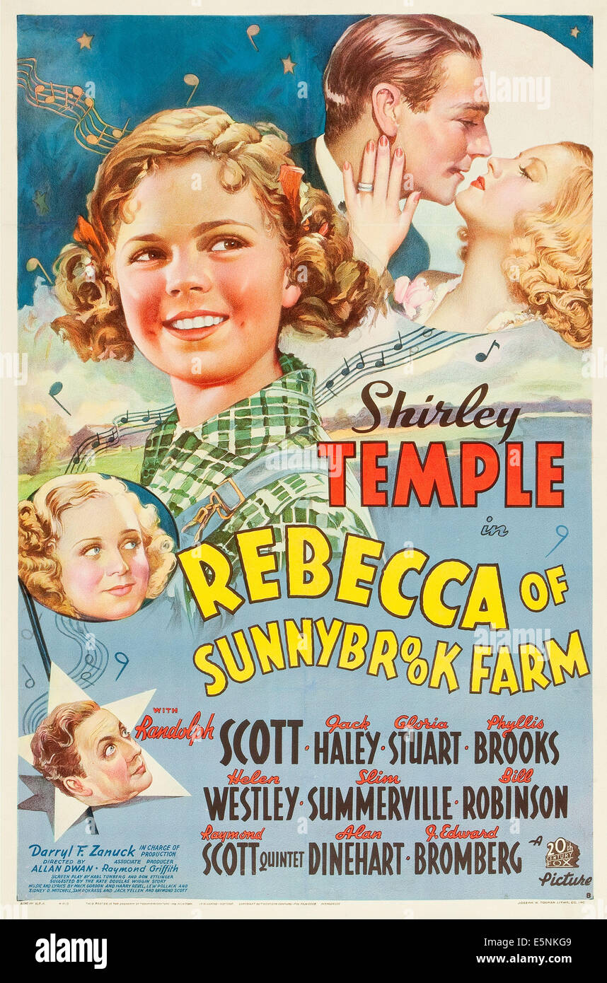 REBECCA OF SUNNYBROOK FARM, Phyllis Brooks, Shirley Temple, Randolph Scott, Gloria Stuart, 1938, TM und Copyright (c) 20. Stockfoto