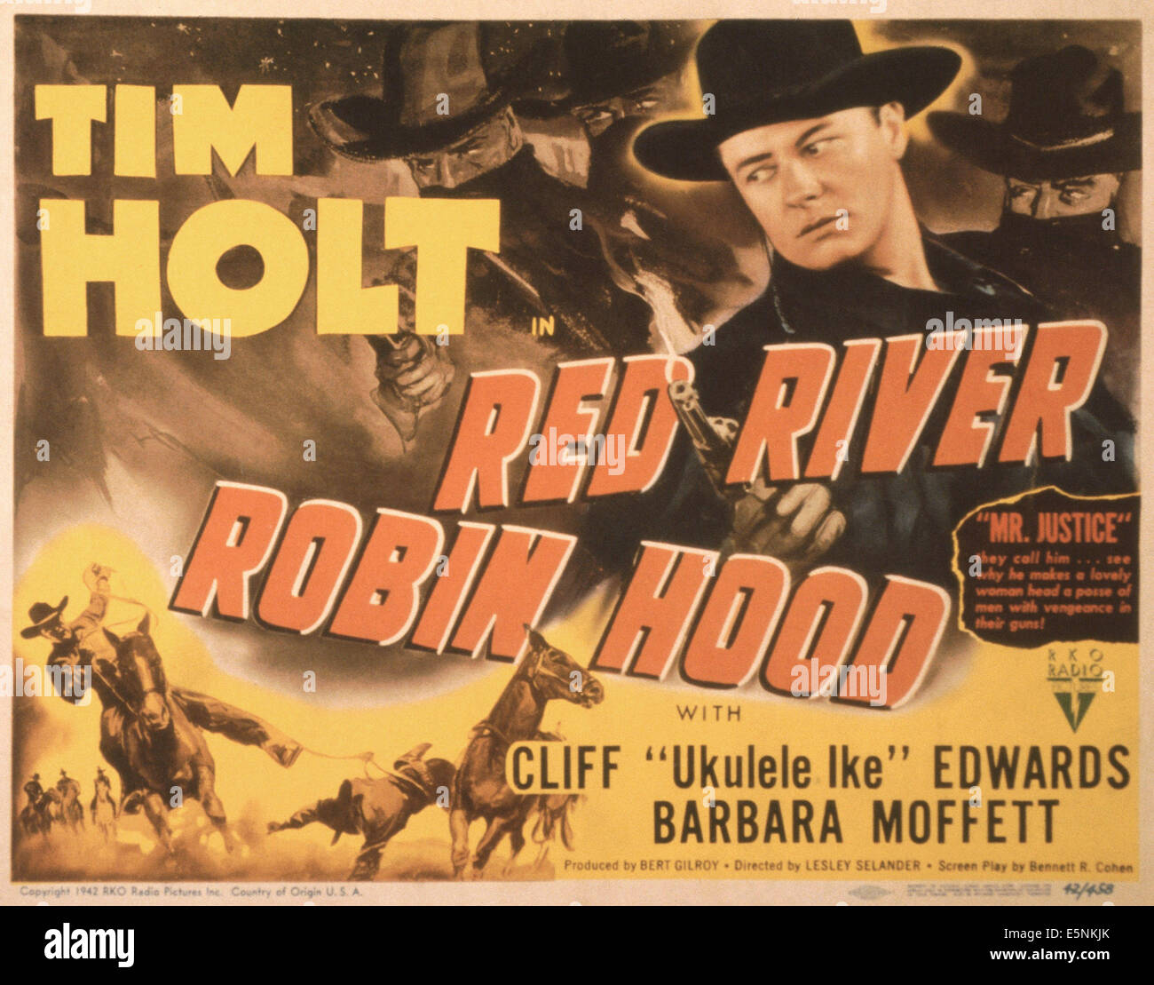 RED RIVER ROBIN HOOD, US-Plakat, Tim Holt, 1942 Stockfoto