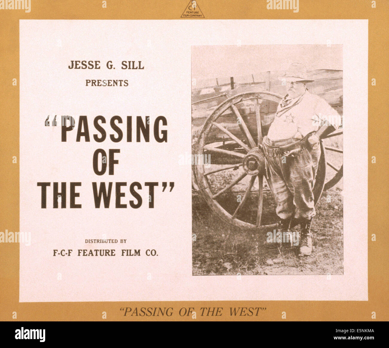 PASSING OF THE WEST, USA Lobbycard, 1910er Jahre Stockfoto