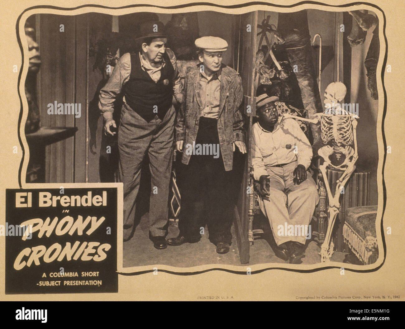 PHONY KUMPANE, (aka PHONEY KUMPANE), US-Lobbycard, von links: Tom Kennedy, El Brendel, 1942 Stockfoto