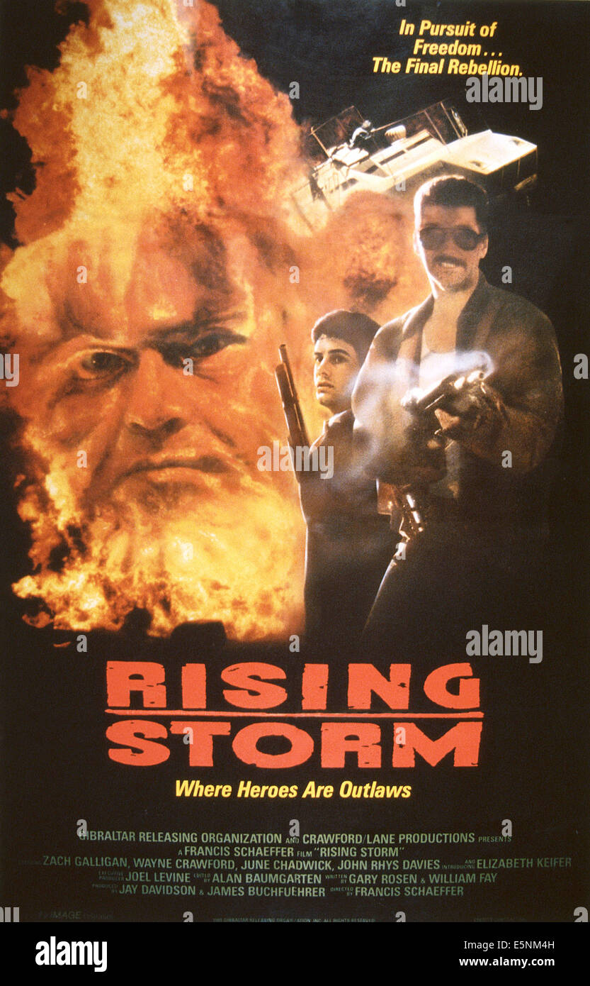 RISING STORM, US-Plakat, von links: Zach Galligan, Wayne Crawford, 1989, © Gibraltar freigeben/Courtesy Everett Collection Stockfoto
