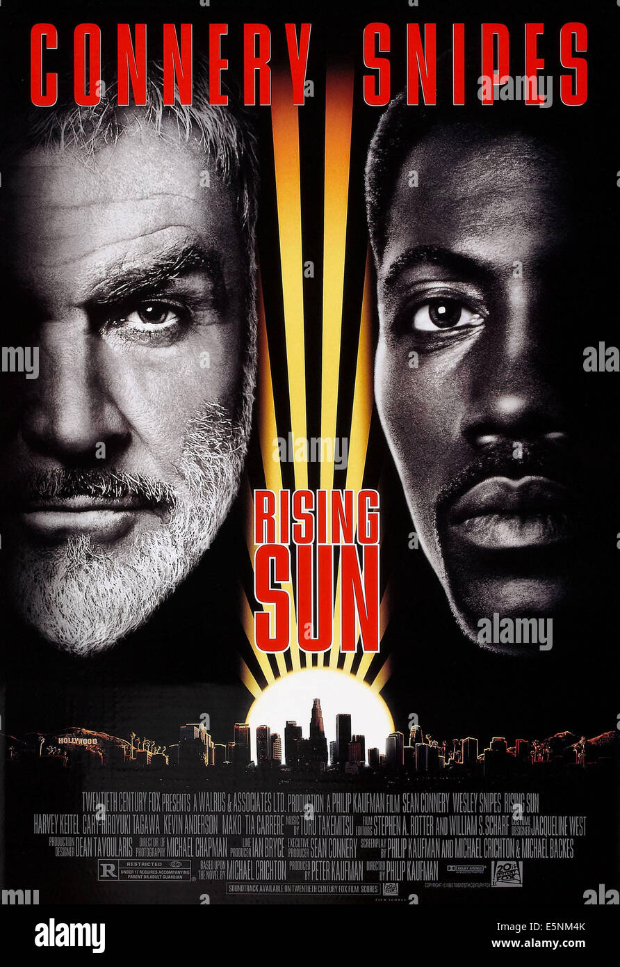 RISING SUN, US-Plakat, von links: Sean Connery, Wesley Snipes, 1993, TM & Copyright © 20th Century Fox Film Corp./Höflichkeit Stockfoto