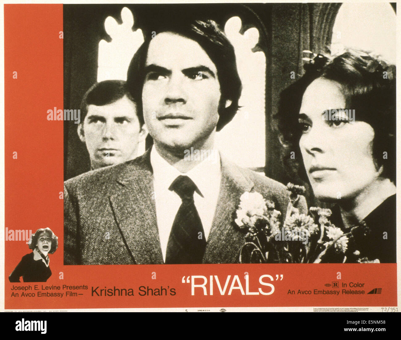 Rivalen, US Lobbycard, vorne von links: Robert Klein, Joan Hackett, 1972 Stockfoto
