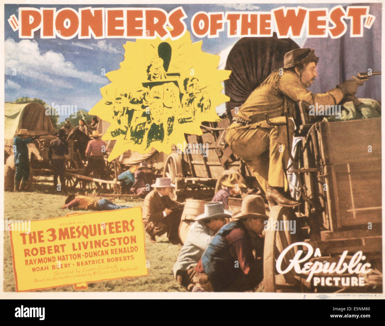 Pioniere des Westens, US Lobbycard, 1940 Stockfoto