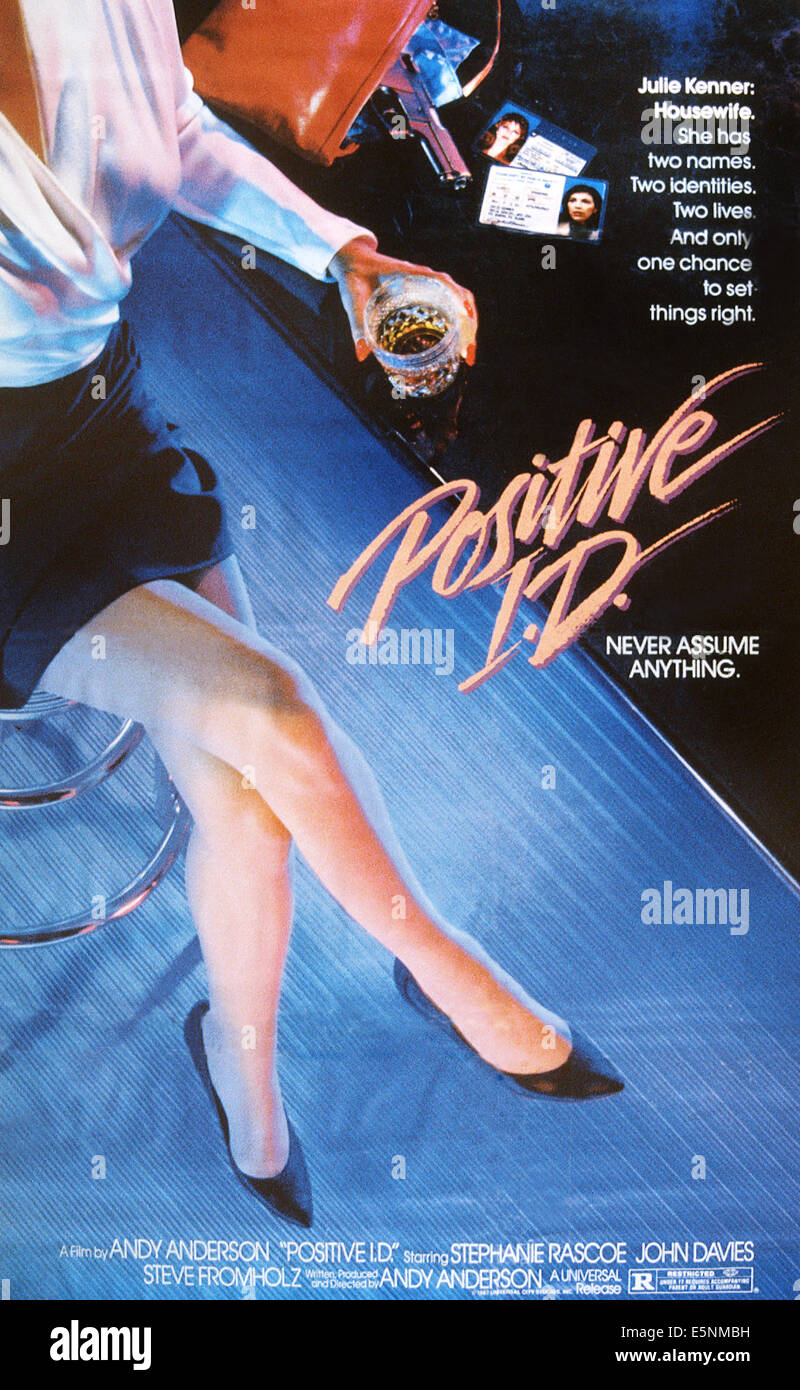 POSITIVE I.D., US-Plakat, 1986, © Universal/Courtesy Everett Collection Stockfoto