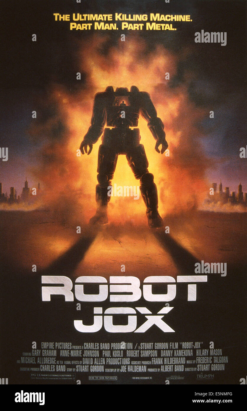 ROBOT JOX, US-Plakat, 1989, © Triumph Releasing/Courtesy Everett Collection Stockfoto