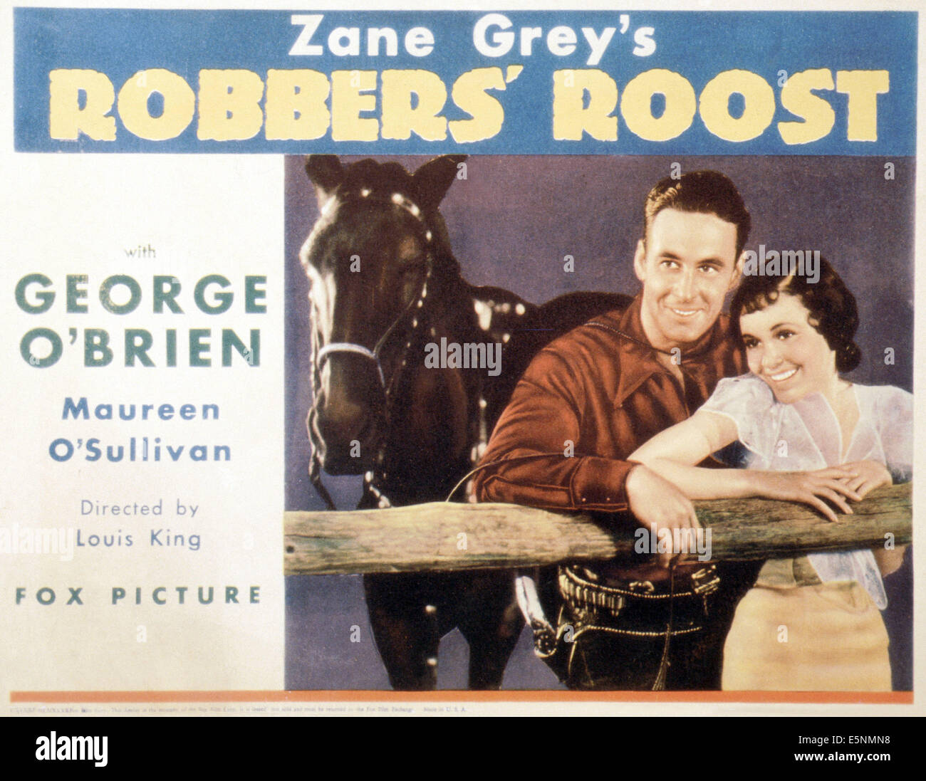 Räuber ROOST, US Lobbycard, von links: George O'Brien, Maureen O'Sullivan, 1932, TM & Copyright © 20. Century Fox Film Stockfoto