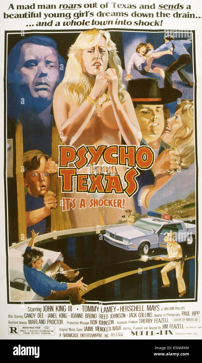 PSYCHO von TEXAS, (aka WHEELER), US-Plakat, 1975 Stockfoto