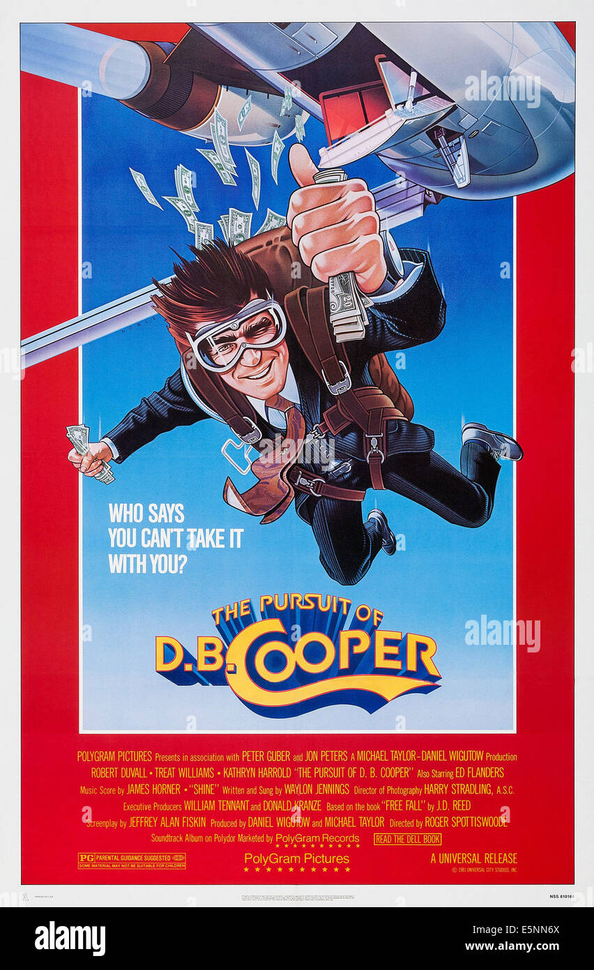 DIE Verfolgung von d.b. COOPER, US-Poster, Treat Williams, 1981, © Universal/Courtesy Everett Collection Stockfoto