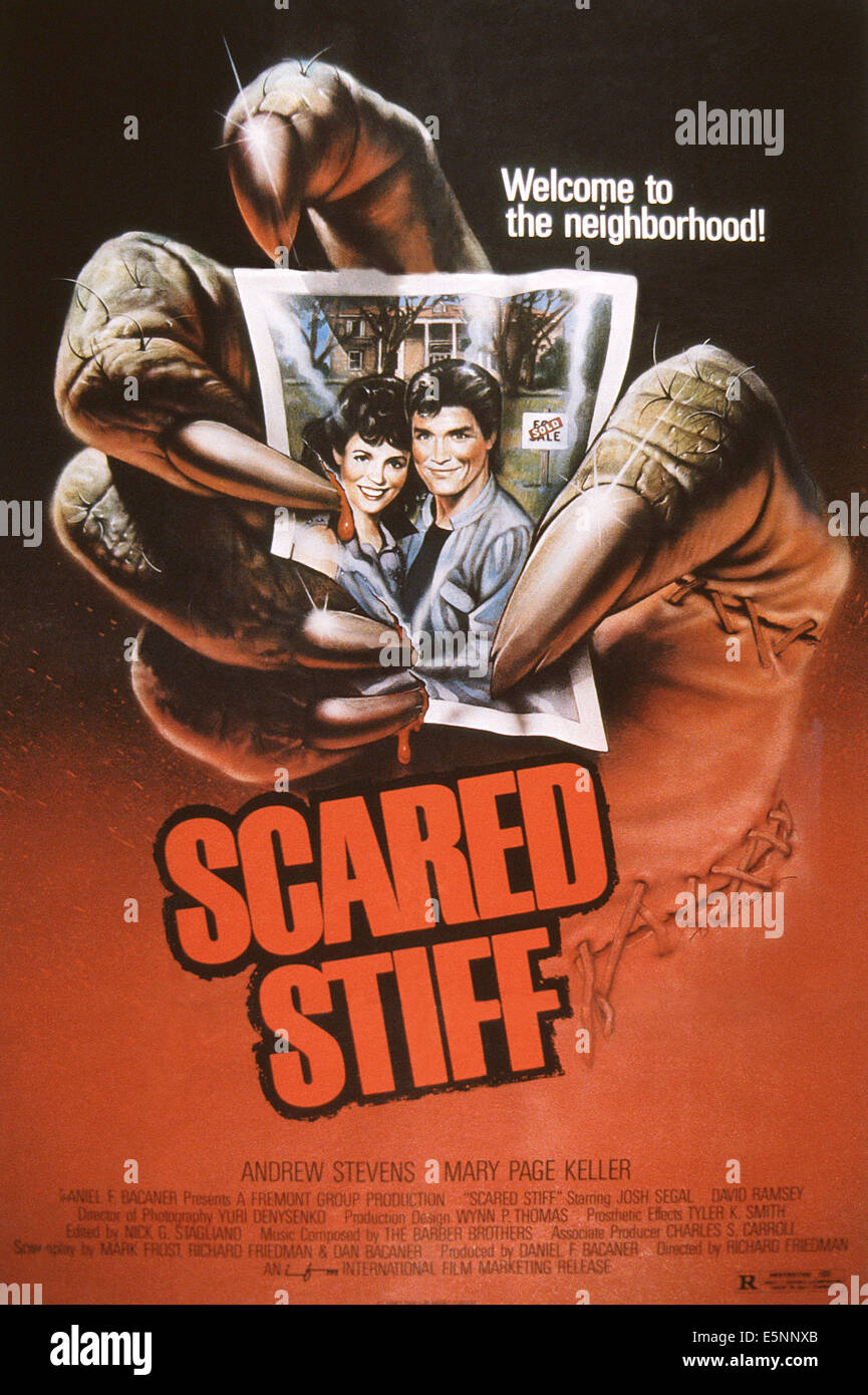 Angst, steif, US-Plakat-Kunst, von links: Mary Page Keller, Andrew Stevens, 1987. © International Film Marketing/Courtesy Everett Stockfoto