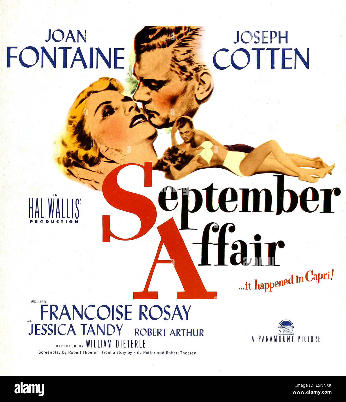SEPTEMBER-Affäre, Joan Fontaine, Joseph Cotten, 1951 Stockfoto