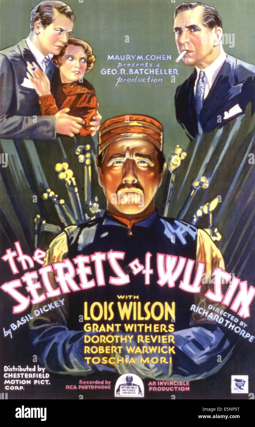 DIE Geheimnisse der WU SIN, Grant Withers, Lois Wilson, Tetsu Komai, Robert Warwick, 1932 Stockfoto