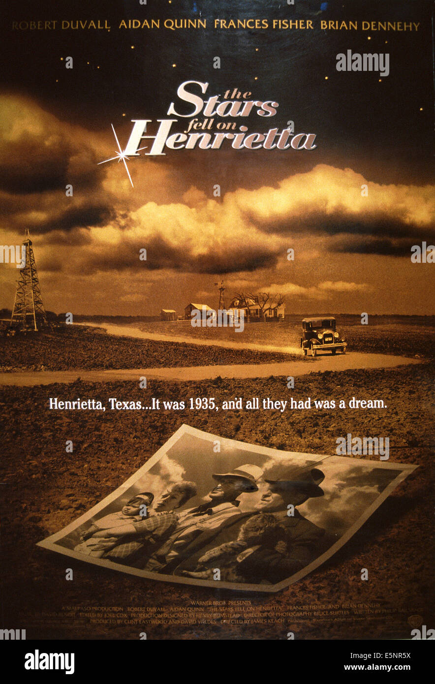 DIE Sterne fielen auf HENRIETTA, US-Plakat, von links: Francesca Eastwood, Frances Fisher, Aidan Quinn, Robert Duvall, 1995, © Stockfoto