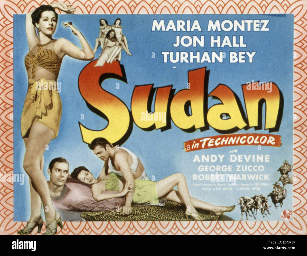 SUDAN, Maria Montez, Jon Hall, Turhan Bey, 1945 Stockfoto