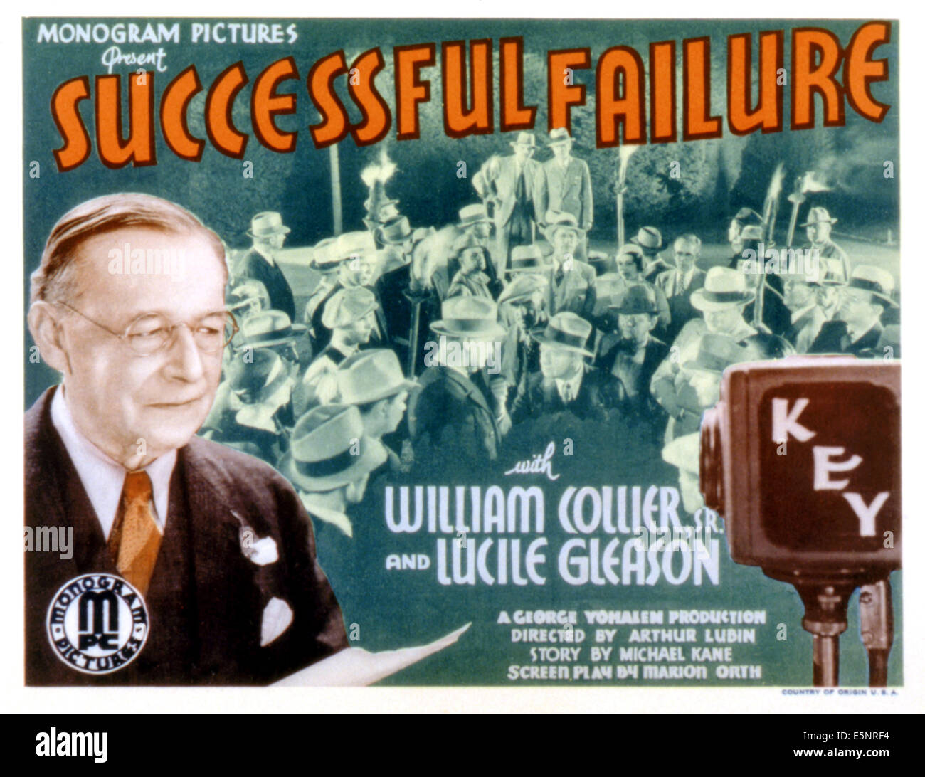 Eine erfolgreiche scheitern, William Collier Sr, 1934 Stockfoto