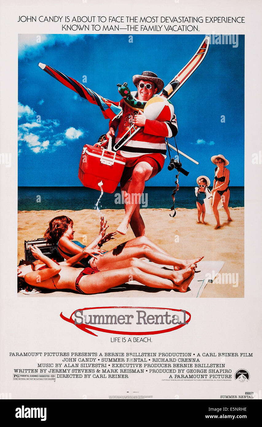 Sommer Vermietung, US Plakatkunst, John Candy (Mitte), 1985. © Paramount/Courtesy Everett Collection Stockfoto