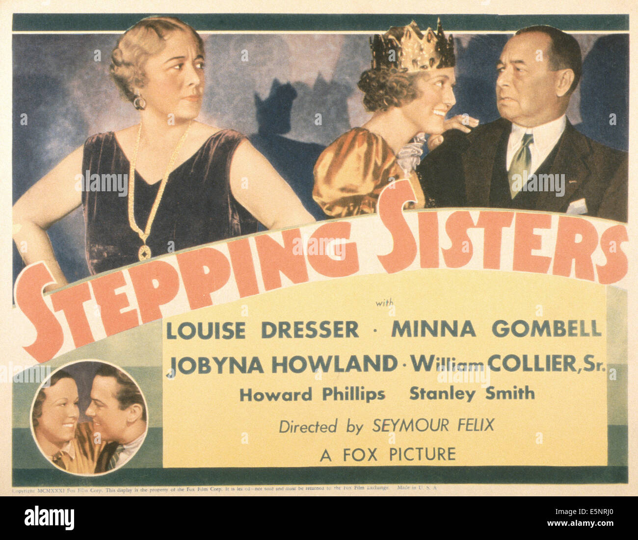 STEPPING Schwestern, US-Plakat, oben von links: Louise Dresser, Minna Gombell, William Collier Sr., unten von links: Jobyna Stockfoto