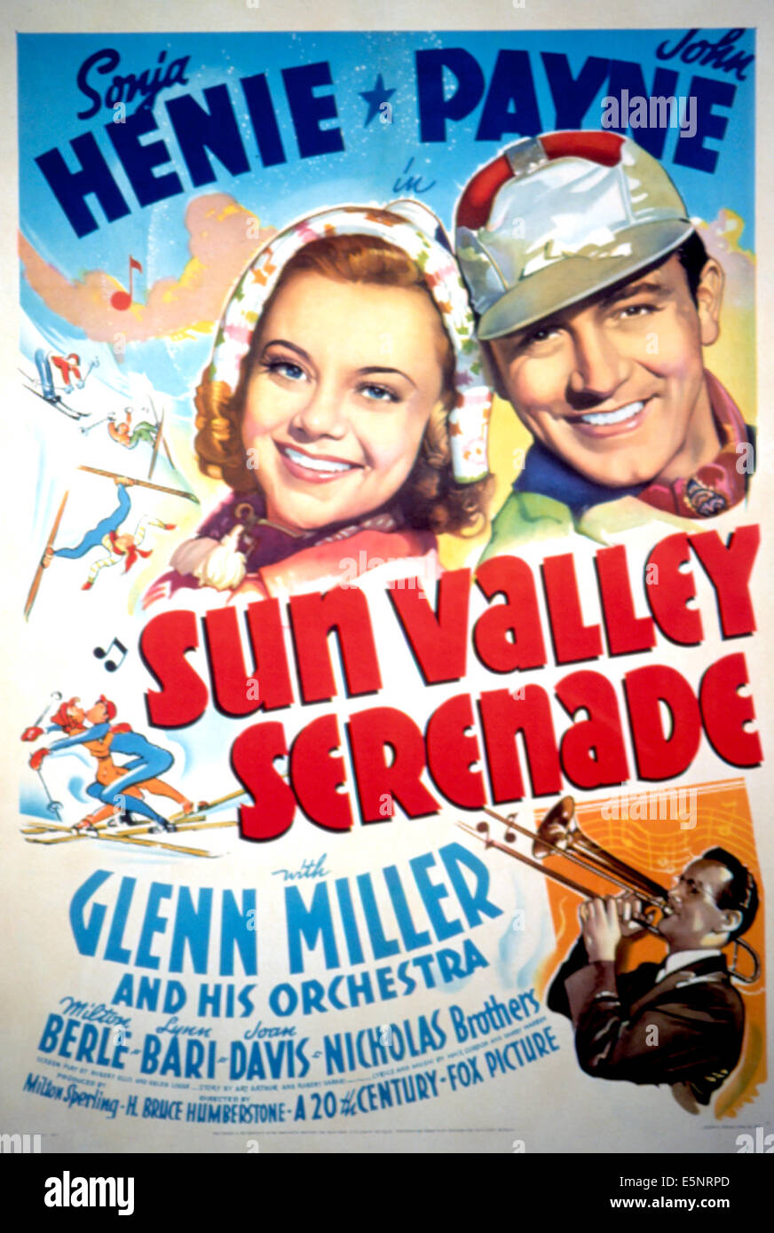 SUN VALLEY SERENADE, Sonja Henie, John Payne, Glenn Miller (unten rechts), 1941, TM und Copyright (c) 20. Century Fox Film Corp. Stockfoto
