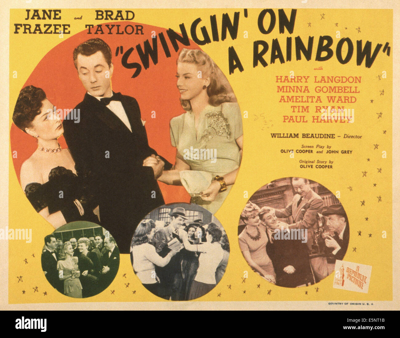 SWINGIN' ON A RAINBOW, US-Plakat, von links: Amelita Ward, Stanley Brown als Brad Taylor, Jane Frazee, 1945 Stockfoto