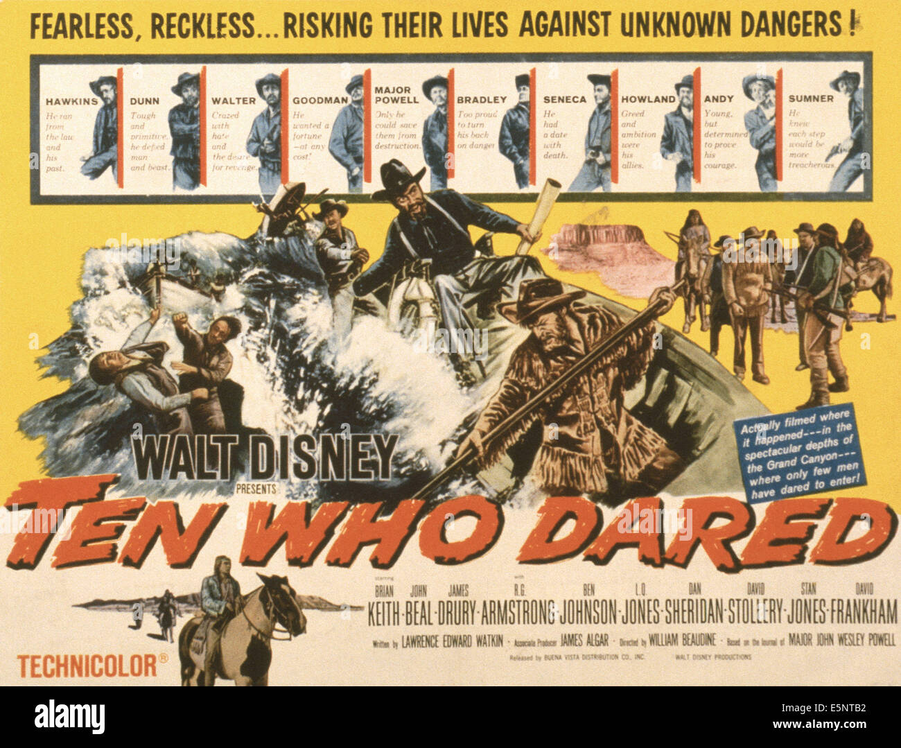ZEHN WHO DARED, US-Plakat, oben von links: ermutigt Jones, Brian Keith, James Drury, David Frankham, John Beal, Ben Johnson, Stan Stockfoto