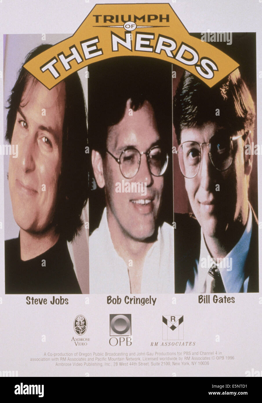 TRIUMPH für die NERDS, US-Plakat, von links: Steve Jobs, Bob Cringely, Bill Gates, 1996, © PBS/Courtesy Everett Collection Stockfoto