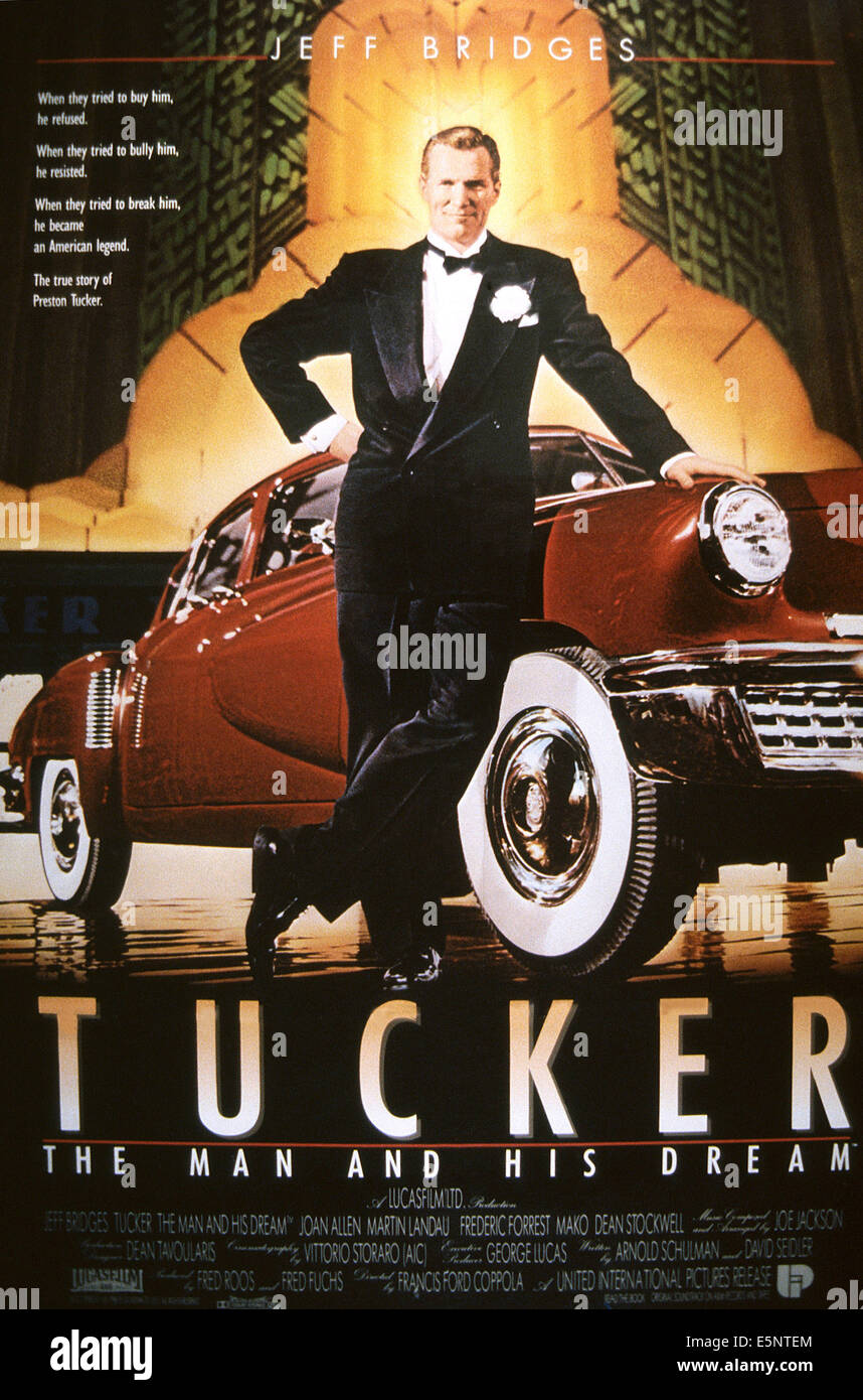 TUCKER, US-Poster, Jeff Bridges, 1988, © Paramount/Courtesy Everett Collection Stockfoto