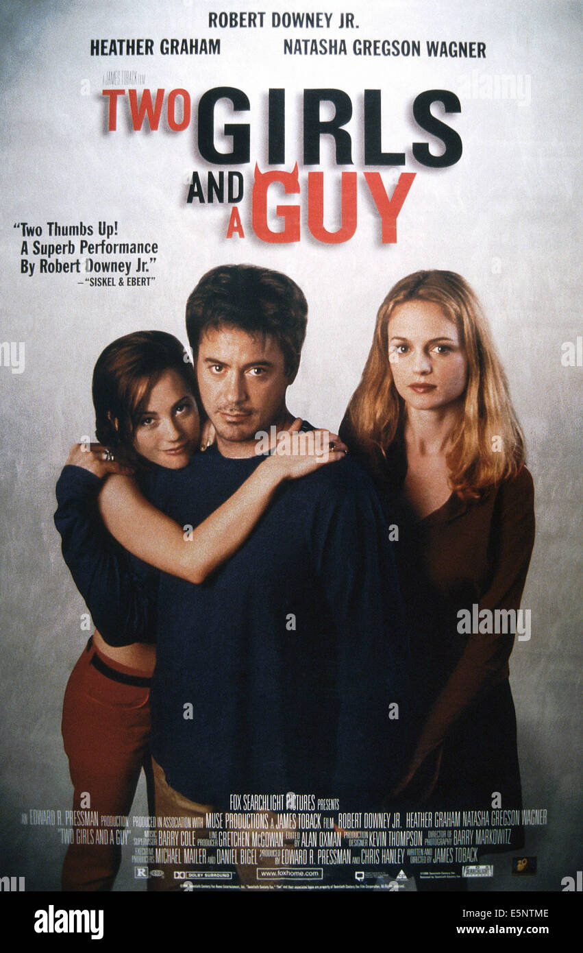 ZWEI Mädchen und ein Mann, US-Plakat-Kunst, von links: Natasha Gregson Wagner, Robert Downey Jr., Heather Graham, 1997. © Fox Stockfoto