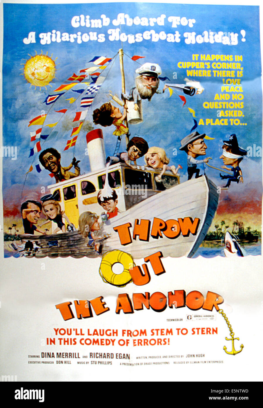 Werfen Sie den Anker!, Richard Egan, Dina Merrill, Ron Rich, Phil Lopp, Susan Hatfield, Allison Arngrim, 1974 Stockfoto