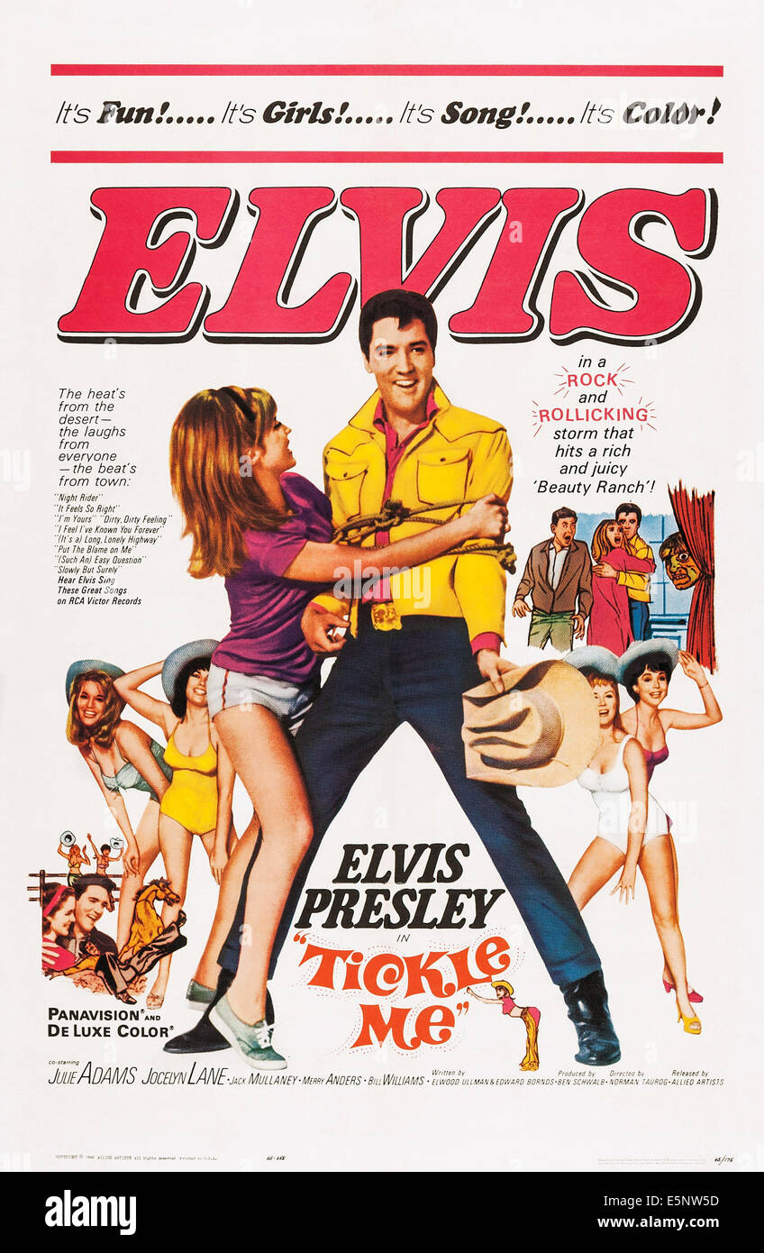 TICKLE ME, US Plakatkunst, von links: Jocelyn Lane, Elvis Presley, 1965 Stockfoto
