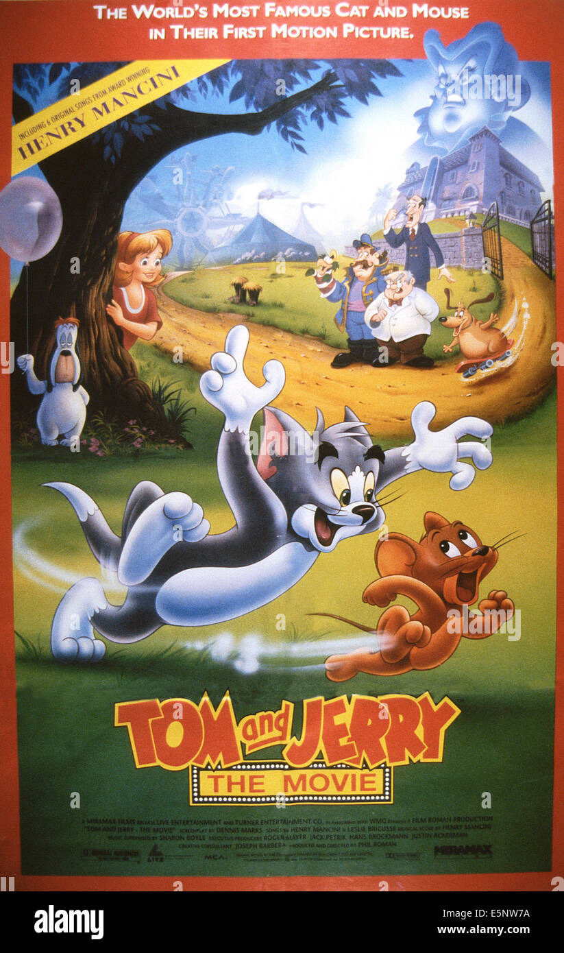 TOM AND JERRY: Der Film, USA Plakatkunst, von links: Tom die Katze Jerry  die Maus, 1993. © Miramax/Courtesy Everett Collection Stockfotografie -  Alamy