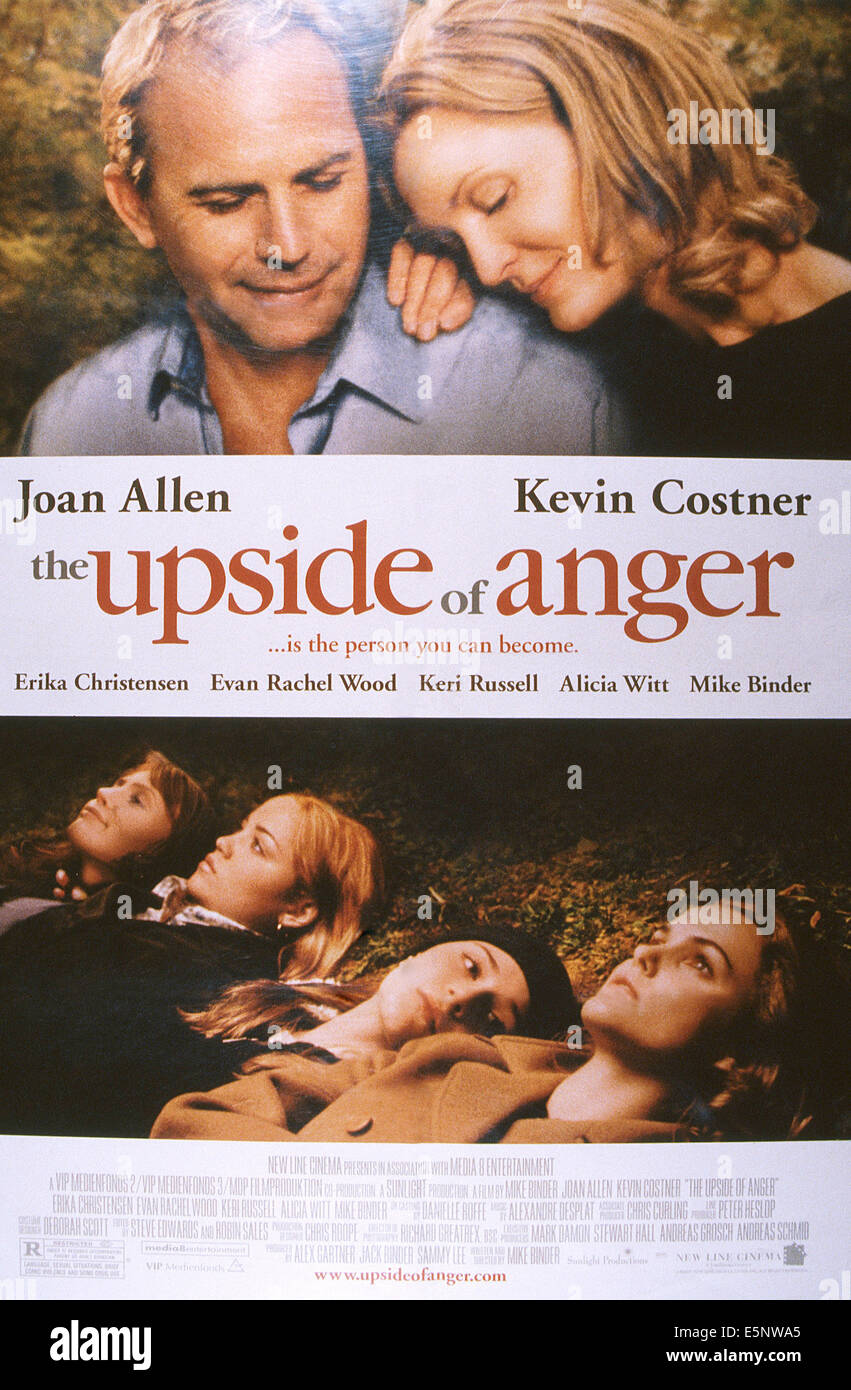 THE UPSIDE OF ANGER, US-Plakat, oben von links: Kevin Costner, Joan Allen, unten von links: Alicia Witt, Erika Christensen, Stockfoto