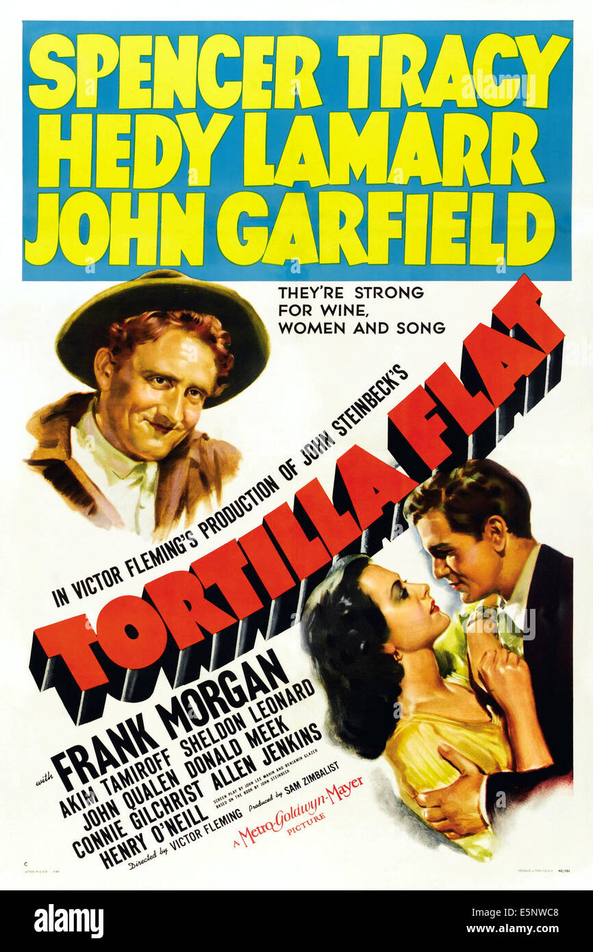 TORTILLA FLAT, US-Plakat-Kunst, von links: Spencer Tracy, Hedy Lamarr, John Garfield, 1942 Stockfoto