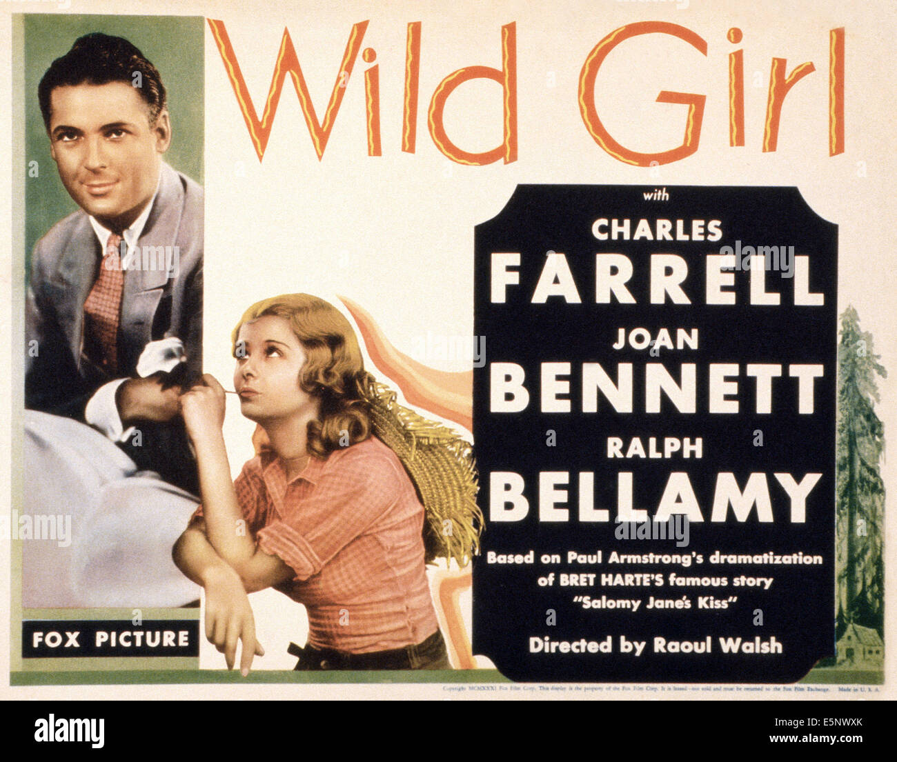 Wilde Mädchen, US-Plakat, von links: Charles Farrell, Joan Bennett, 1932, TM & Copyright © 20th Century Fox Film Corp./Höflichkeit Stockfoto
