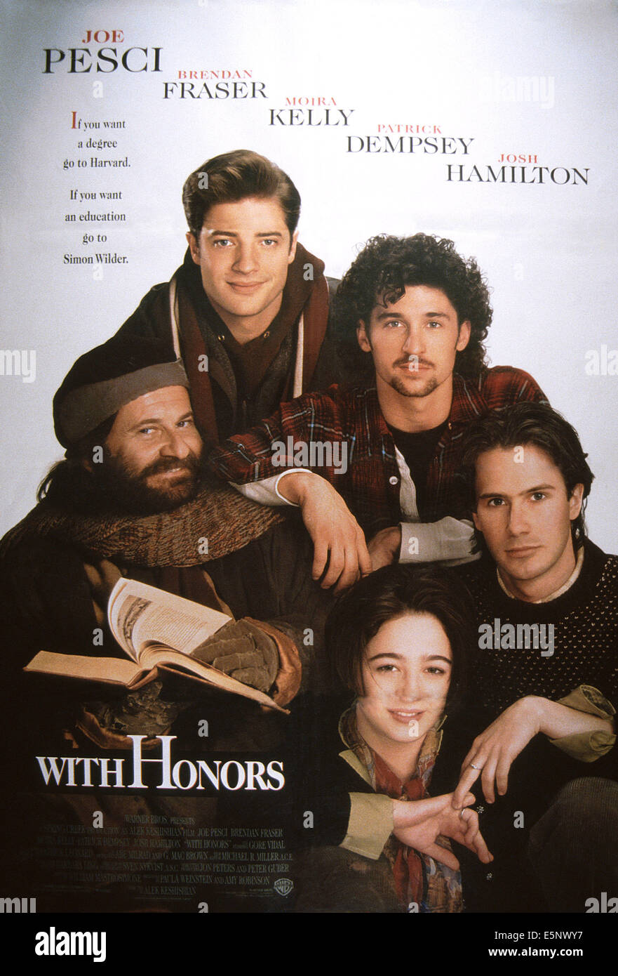 MIT Auszeichnung, US Plakatkunst, im Uhrzeigersinn von links: Joe Pesci, Brendan Fraser, Josh Hamilton, Patrick Dempsey, Moira Kelly, 1994. Stockfoto