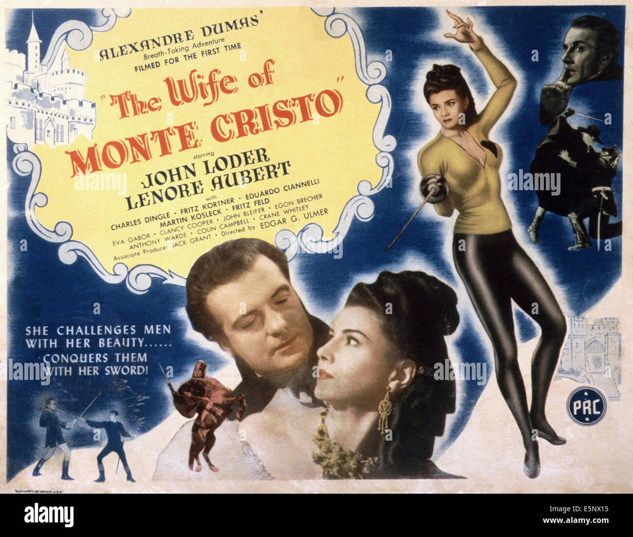 DIE Frau von MONTE CRISTO, US-Plakat, von links: John Loder, Lenore Aubert (zweimal), 1946 Stockfoto