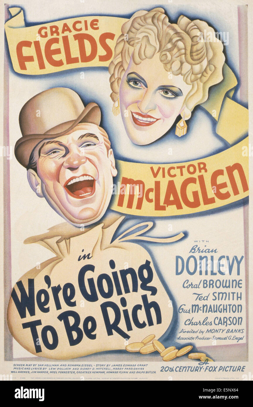 Wir sind gehen, sein Reich, US-Plakat, von links: Victor McLaglen, Gracie Fields, 1938, TM & Copyright © 20. Century Fox Film Stockfoto Wir sind gehen, sein Reich, US-Plakat, von links: Victor McLaglen, Gracie Fields, 1938, TM & Copyright © 20. Century Fox Film Stockfoto