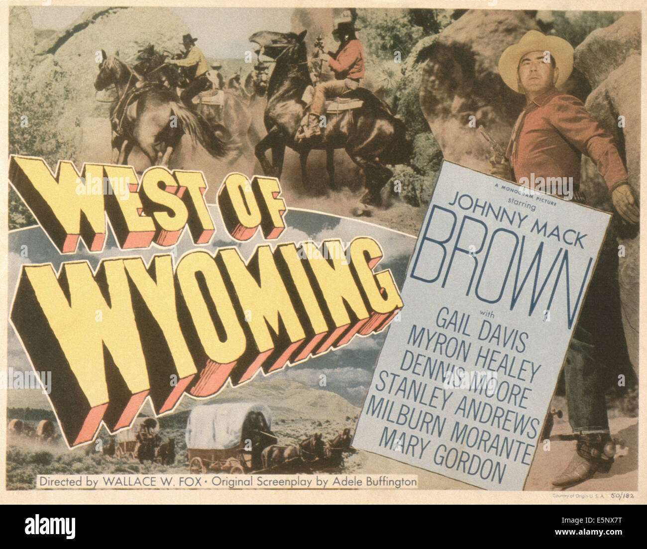 Westen des WYOMING, uns Poster, Johnny Mack Brown, 1950 Stockfoto