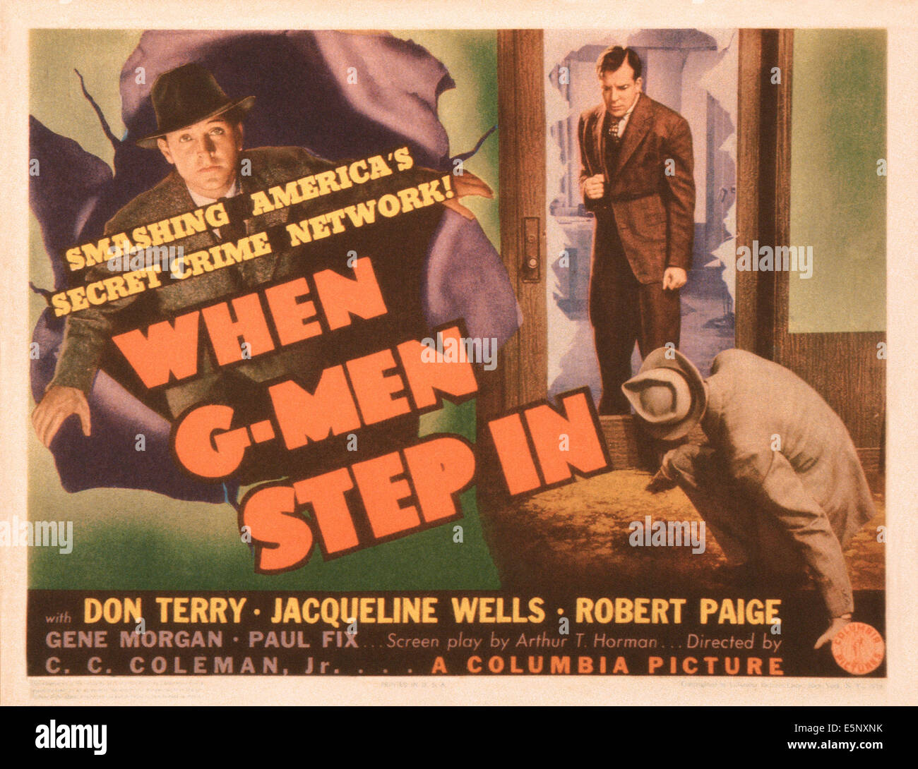 BEI g-men Schritt IN, US Lobbycard, Robert Paige (oben links), 1938 Stockfoto