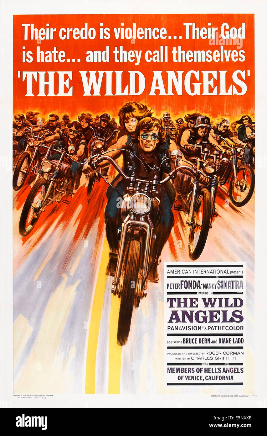DIE WILD ANGELS, US Plakatkunst, vorne: Peter Fonda, Nancy Sinatra, 1966 Stockfoto