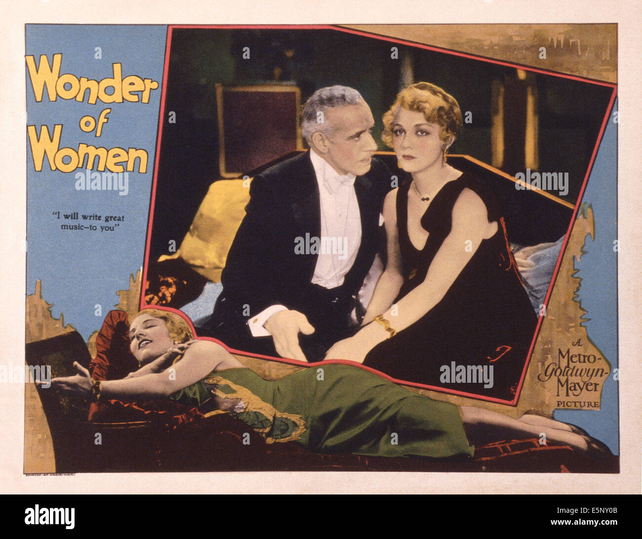 Frage von Frauen, US Lobbycard, von links: Lewis Stone, Leila Hyams, 1929 Stockfoto