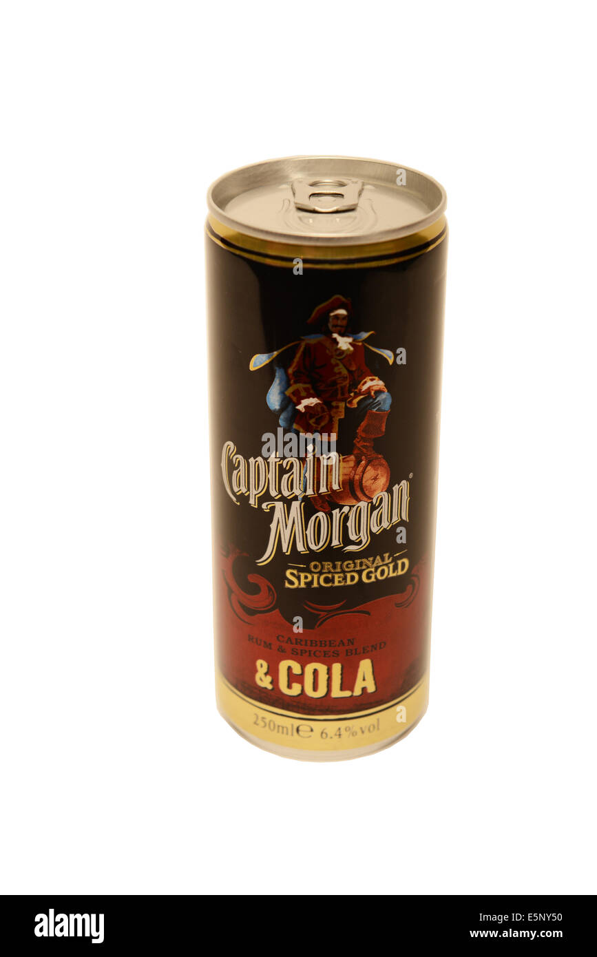 Captain Morgan und Cola Stockfoto
